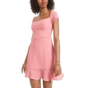 B Darlin Pink Cap Sleeve Short A-Line Dress